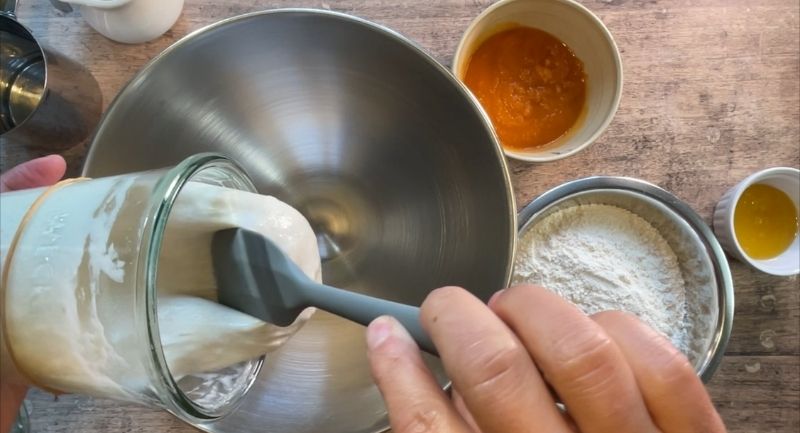 Levain com mel - Pão de fermentação natural com abóbora.